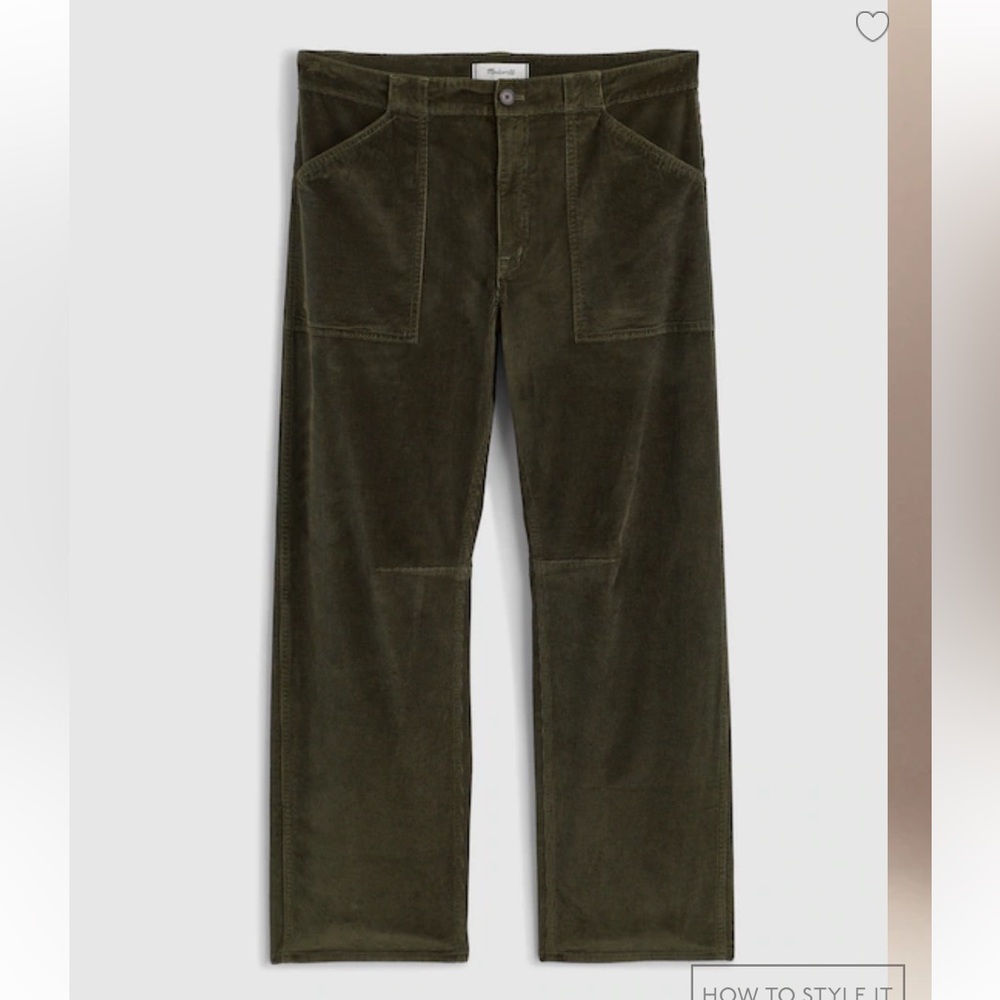 Madewell Darted Barrel-Leg Utility Pants in Corduroy